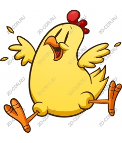 Cheerful yellow chick