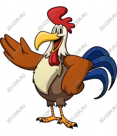 Funny cartoon rooster