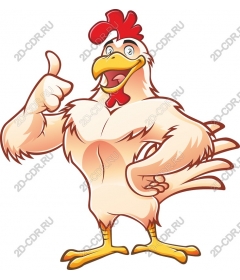 Funny cartoon chicken
