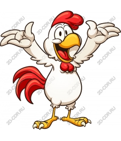 Funny cartoon chicken