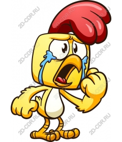 Expressive cartoon chicken