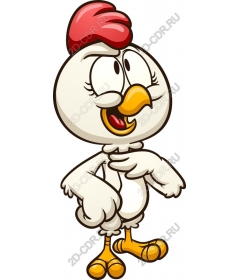 Playful cartoon chicken