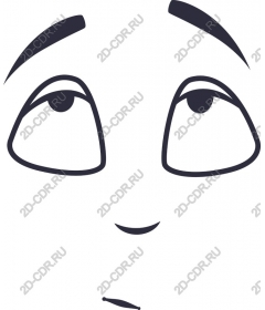 Playful face of the character
