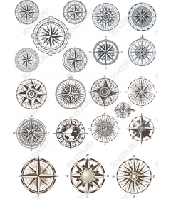 Набор клипартов «Винтажный компас»