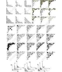 Набор клипартов «Угловой орнамент» - 25 элегантных