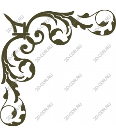  Corner decorative element in vintage style Flourish