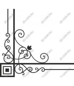 Vintage floral corner frame