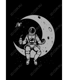  Fancy astronaut on a Crescent moon