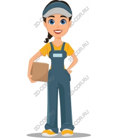 Cheerful worker of delivery service
