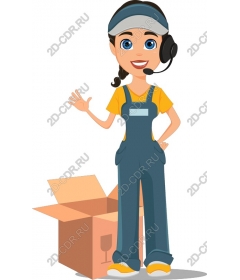 Friendly customer service representative clients