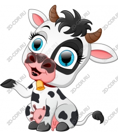 Playful cartoon cow