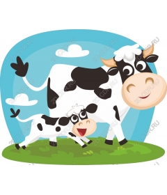  Cute cow and calf