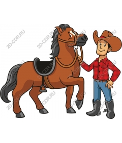  Cowboy and horse
