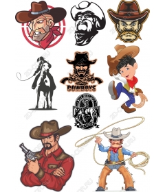 Set of clipart Cowboy — Wild West