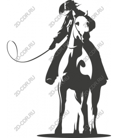 Dynamic cowboy on horseback