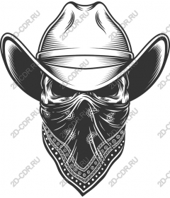  Cowboy skull with the bandana