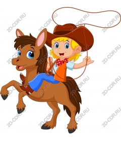 Playful cowboy on a horse