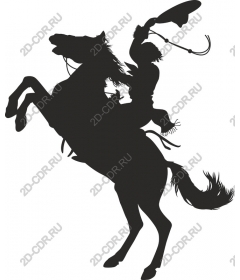 The horse raised on its hind legs with a lasso