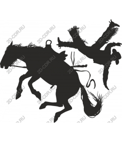 Cowboy on bucking horse