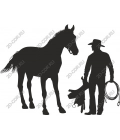  Cowboy and horse