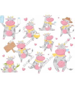  Charming collection of cartoon cows