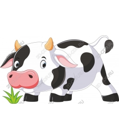 Playful cartoon cow