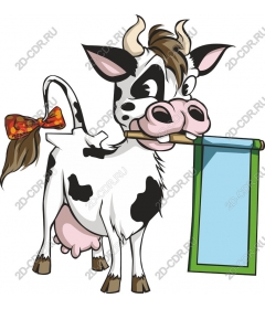 Funny cartoon cow banner