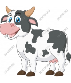 Smiling cartoon cow