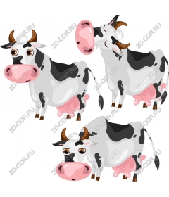 Playful cartoon cow
