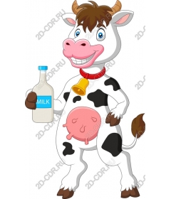 Funny cartoon cow