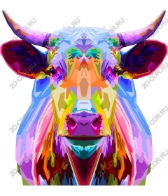  Abstract colorful cow