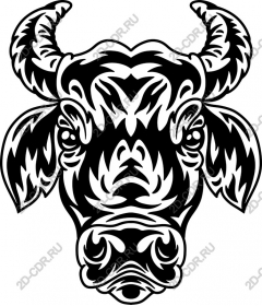Decorative bull in black and white