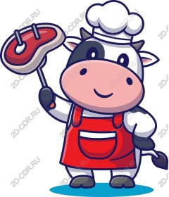  Cartoon cow-cook