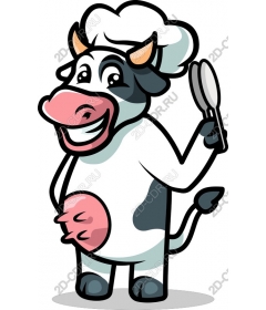 Funny cow-cook