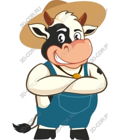 Playful cartoon cow