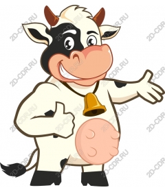 Cheerful character of a cow