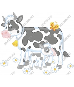  Whimsical cow and calf