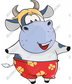 Cheerful character of a cow