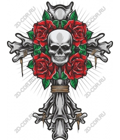  Bold skull and roses