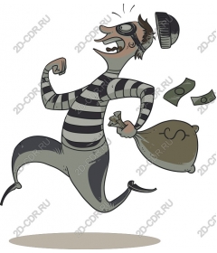  Cartoon Thief on the run