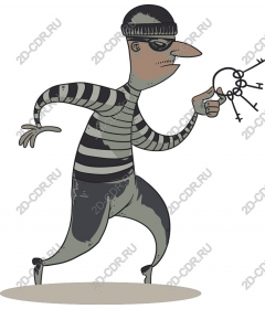 Playful cartoon robber