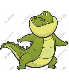 Playful cartoony crocodile