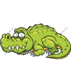 Funny cartoon crocodile