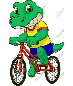 Playful bike with a dinosaur