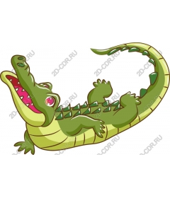 Playful cartoony crocodile