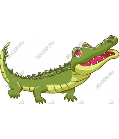 Playful cartoony crocodile
