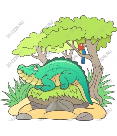  Colorful crocodile and nature