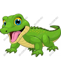 Playful cartoony crocodile