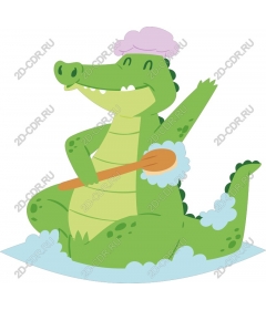 Playful crocodile in the bathroom