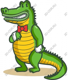 Whimsical alligator in a tuxedo